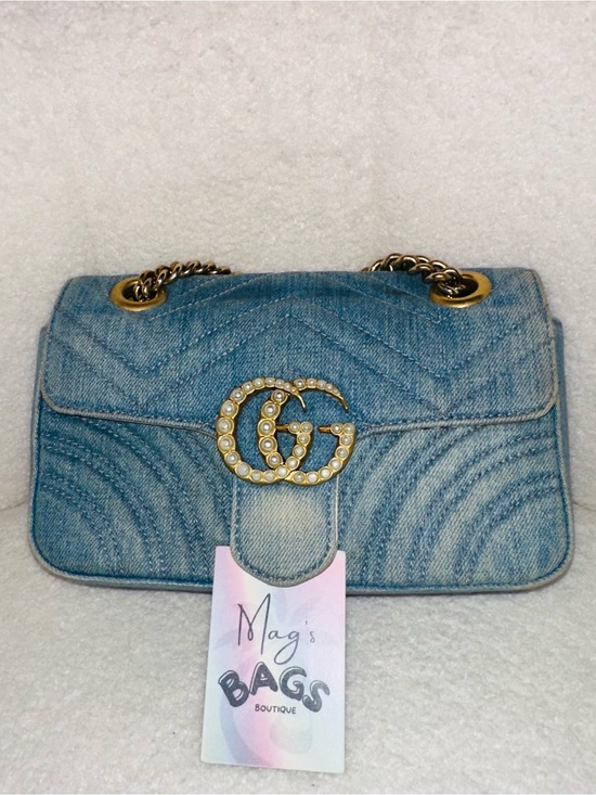 Gucci Handbags - Gucci: Denim GG Pearl Marmont Quilted Matelasse Limited Edition Crossbody